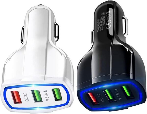 QC3.0 急速車載充電器 シガーソケット カーチャージャー携帯充電12-32V