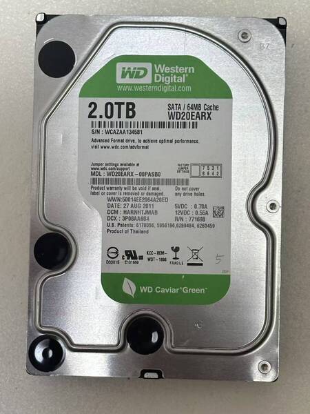 Western Digital WD20EARX WD15EARX Green 1.5TB 2TB 3.5インチ SATA HDD 2台セット