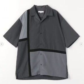 新品♪UNITED ARROWS <A DAY IN THE LIFE>♪パネルキリカエ オープンカラーシャツ♪Lサイズ♪カラー:ダークグレー♪