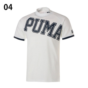 新品♪PUMA-GOLF≪プーマ≫♪ゴルフウェア 半袖シャツ メンズ 接触冷感 ビッグ ロゴ 半袖 モックネック シャツ♪ホワイト♪サイズXL♪