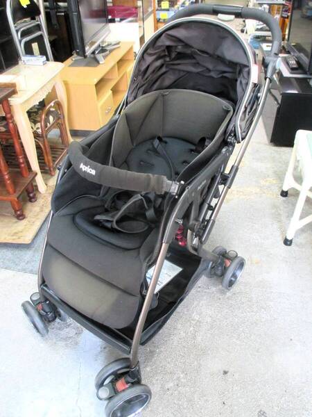Aprica アップリカ 乳母車 SG基準 A型 ベビーカー オプティア プレミアム 品番:2011699 ブラック 色褪せ強め 動作問題なし (5870)