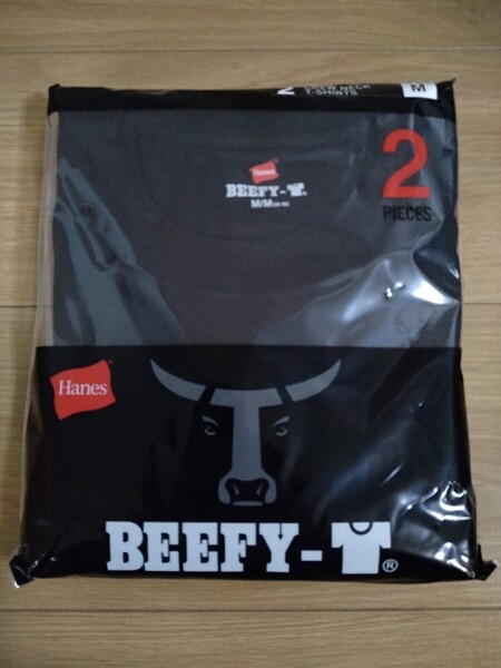 ビーフィー 2枚組 黒 ブラック メンズ ユニセックス Tシャツ 半袖 М ヘインズ ユニセックス Hanes 半袖