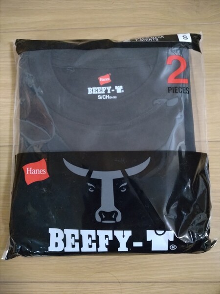 ビーフィー 2枚組 黒 ブラック メンズ ユニセックス Tシャツ 半袖 S Hanes ヘインズ BEEFY-T BEEFY ヘビーウェイト クルーネック