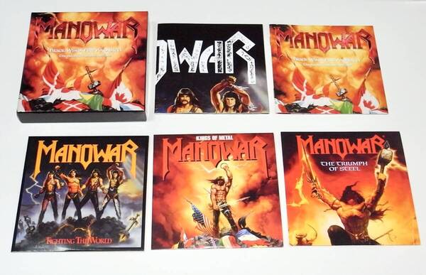 盤面美品 リマスター盤 BOX仕様 ポスター付き 3枚組 CD Manowar マノウォー Black Wind, Fire And Steel The Atlantic Albums 1987-1992