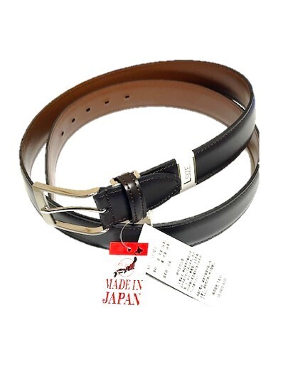 掘り出し物 新品未使用 メンズ 日本製 牛革ベルト ブラウン ビジネスカジュアル 32㎜ ロングサイズ サイズカット可能