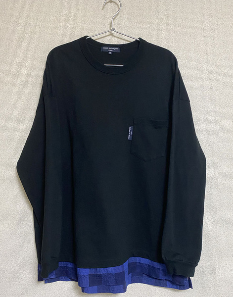 【美品】COMME des GARCONS HOMME (コムデギャルソン オム)綿度詰天竺胸ポケット長袖Tシャツ
