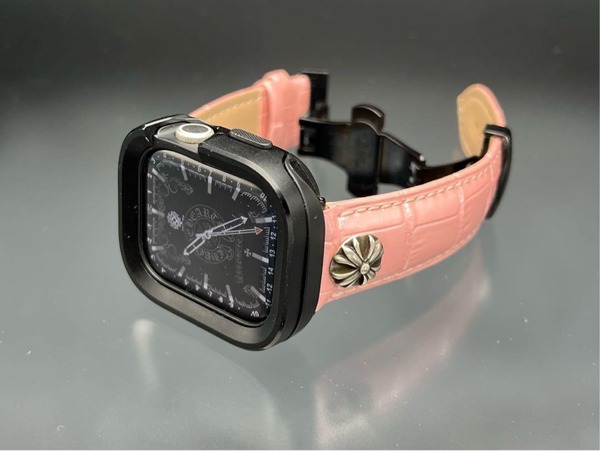 アップルウォッチ アルミニウム ケース クロス レザー ベルト 49mm 46mm 45mm 44mm 41mm 40mm ウルトラ