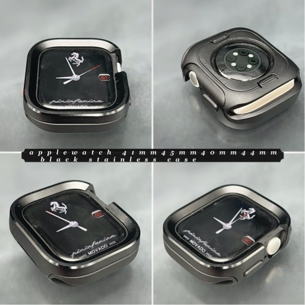 ブラック アルミニウム カバー ケース アップルウォッチ AppleWatch 49mm 45mm 44mm 41mm 40mm 49ミリ ウルトラ ultra