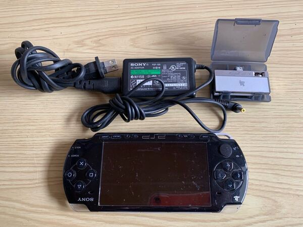 動作未確認 SONY PSP-100 ブラック 本体 ACアダプター メモリースティック ProDuoアダプター