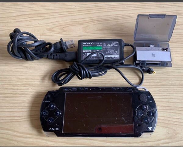 動作未確認 SONY PSP-2000 ブラック 本体 ACアダプター メモリースティック ProDuoアダプター