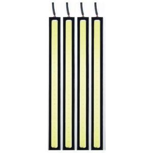 送料無料 未使用品 4本セット LED デイライト COB防水 アルミシェル 薄型 ホワイト 12V 白 ホワイト17cm