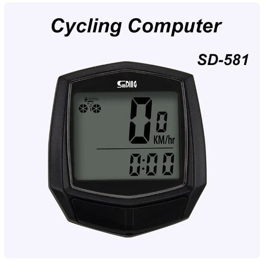 送料無料 未使用品 SD-581 サイクル コンピューター 有線 自転車 スピードメーター 速度 走行距離 走行時間 f7