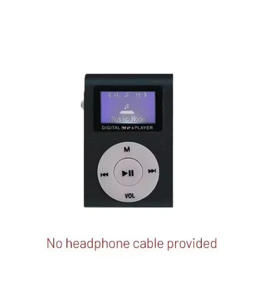 送料無料 液晶 小型 ミニ MP3プレーヤー クリップ式 オーディオプレーヤー 音楽 コンパクト wav 3.5mmジャック ブラック