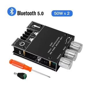 DIY ZK-502MT Bluetooth 5.0 パワーアンプ 50W×2 2.0チャンネル ハイパワー オーディオ ベースアンプ ブルートゥース