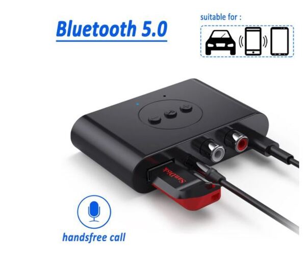 送料無料 ブルートゥース5.0 bluetooth オーディオ レシーバー ワイヤレス 受信機 AUX 3.5mm ジャック ステレオ ミュージック