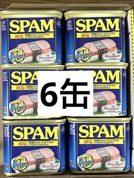 沖縄限定ラベル! スパム ポーク【減塩】6缶 ポークランチョンミート