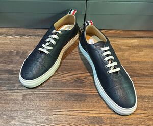 THOM BROWNE トムブラウン rwb トリコロールシューズ 靴4BAR エンボス ペブルドレザー トレーナースニーカー