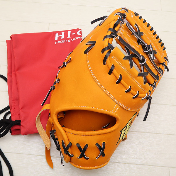 HI-GOLD ハイゴールド 硬式グローブ 技極 一塁手用 ファーストミット 右投げ用 オレンジ×ブラック WKG-F205 定価61,600円
