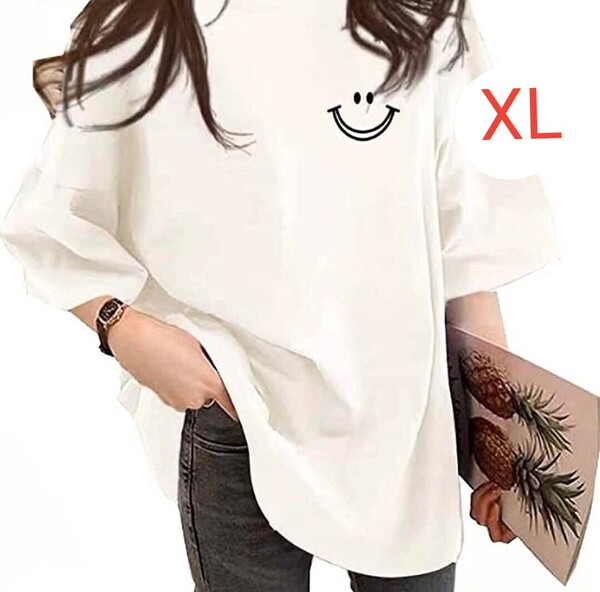 レディース 半袖 Tシャツ かわいい ワンポイント 人気商品 ゆったり シンプル ホワイト