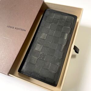 ★LOUIS VUITTON ヴィトン ポルトフォイユブラザ ダミエ アンフィニ N63010 二つ折り 長財布 メンズ 黒 中古【鑑定済み 本物保証】
