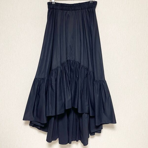 DOUBLE STANDARD CLOTHING ダブルスタンダードクロージング フレア ロング スカート ネイビー 36 美品 S