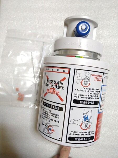 ビールサーバー用、サッポロ、サントリー、アサヒ共通洗浄タンク【洗浄ボトル、洗浄樽】洗浄ブラシ、洗浄スポンジ5個 新品未使用