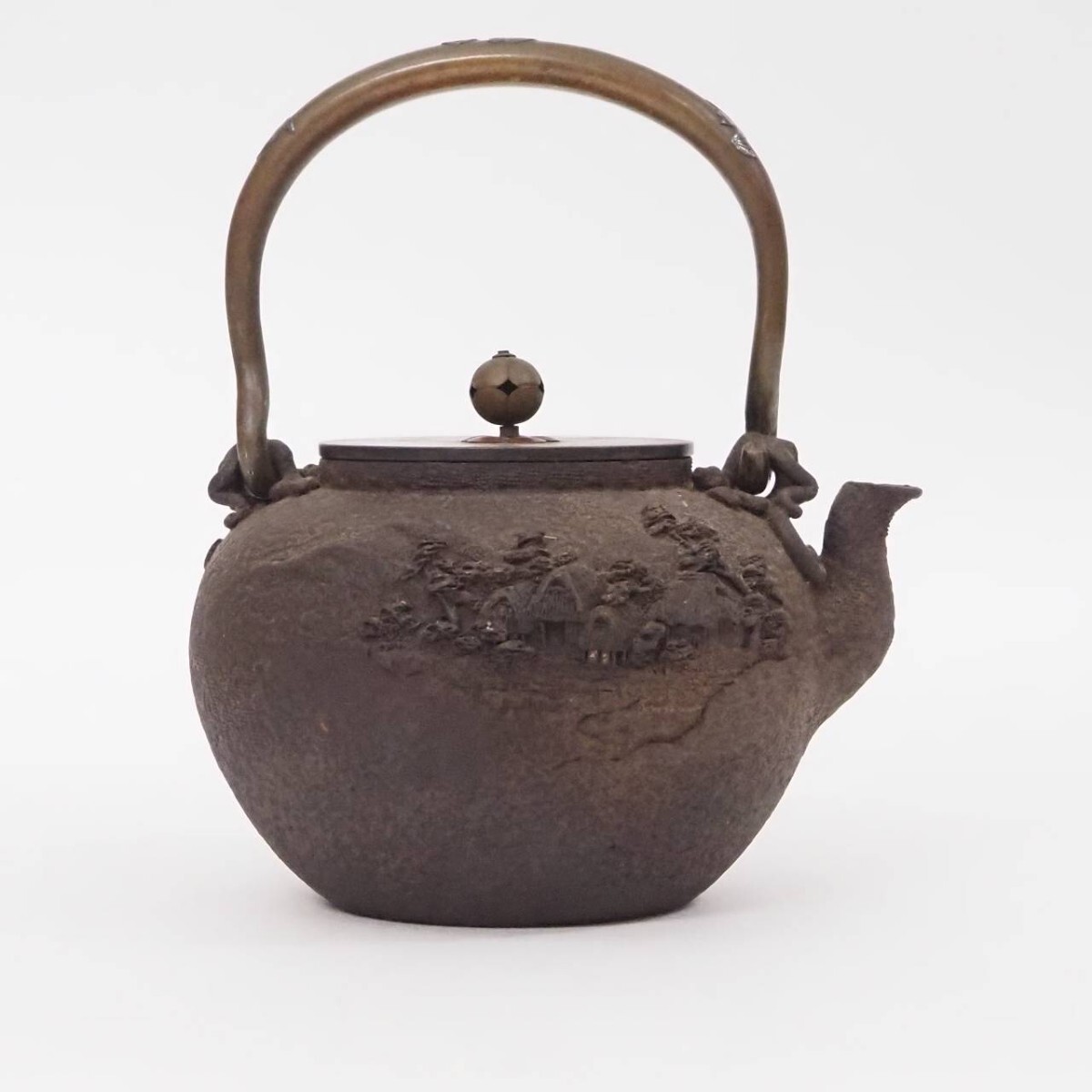 鉄瓶 在銘 刻印 鉄壺 鉄器 時代物 古美術 茶道具4