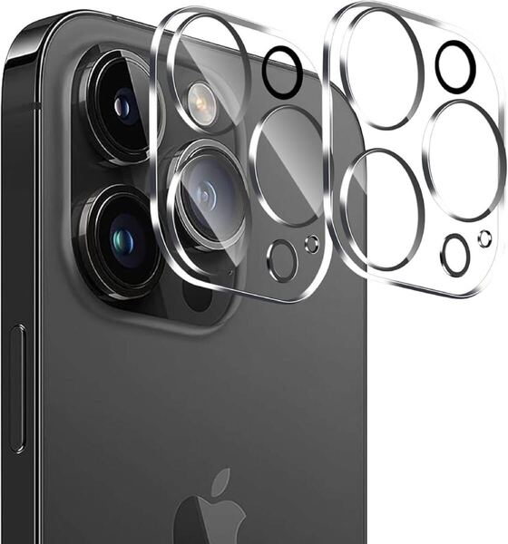 e-761 iPhone15 Pro/iPhone15 Pro Max用 カメラフィルム 保護カバー 透明 全面保護 レンズ保護 3眼 露出オーバー防止