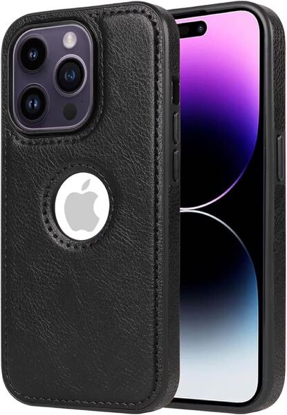 e-801 【一度だけ】 JDDLang iPhone15Proケース 高なPUレザー ユニークなロゴが見えるデザイン 傷防止 指紋防止 画面保護とレンズ保護