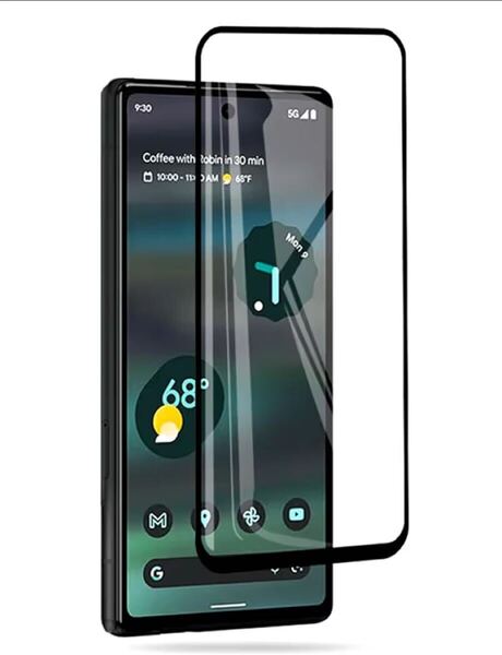 e-787 google pixel 6a ガラスフィルム フィルム 2枚 + カメラフィルム2枚【黒縁】【指紋認証対応】グーグルピクセル6a 保護フィルム