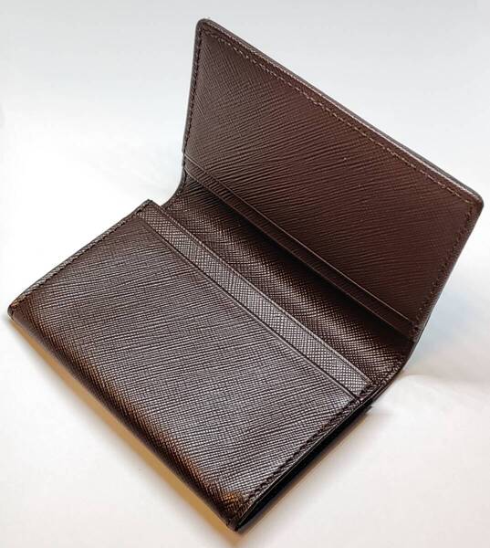 名刺入れ カード入れ ★新品 定期入れ 本革 カードケース メンズ レディース 財布 牛革 ダークブラウン 外側カードポケット付き