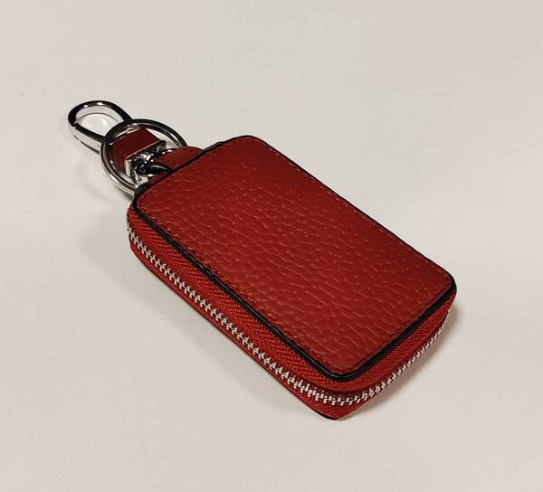 キーケース ★新品・未使用品 本革 レザー スマートキー キーホルダー 鍵 キーチェーン ワインレッド