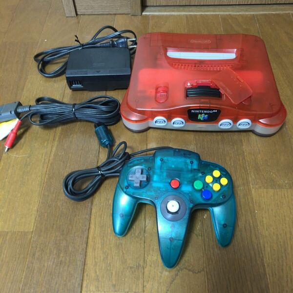 ニンテンドー64 すぐに遊べるセット 本体 コントローラー クリアレッド 即決 送料込み 送料無料 任天堂 NINTENDO64 クリアブルー