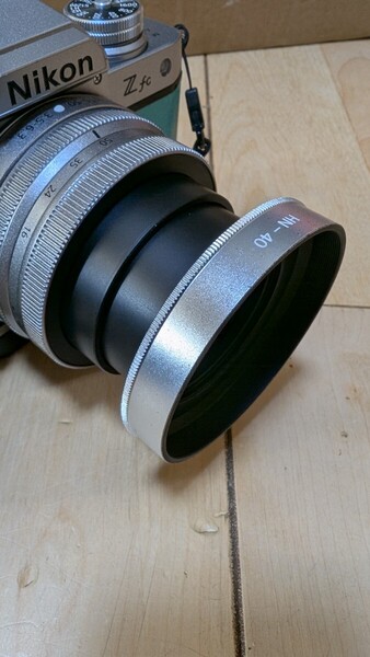 NIKKOR Z DX 16-50mm f/3.5-6.3 VR専用社外製ねじ込みメタルフード46mm シルバー新品 ニコン NIKON