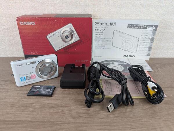 ジャンク品 CASIO EX-Z77 ホワイト コンパクトデジタルカメラ デジタルカメラ デジカメ コンデジ