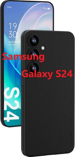 「0.3㎜極薄」Samsung Galaxy S24対応ケース memumiマット質感 オリジナル設計 指紋防止 傷付き防止 ワイアレス充電対応(Matte-Black)