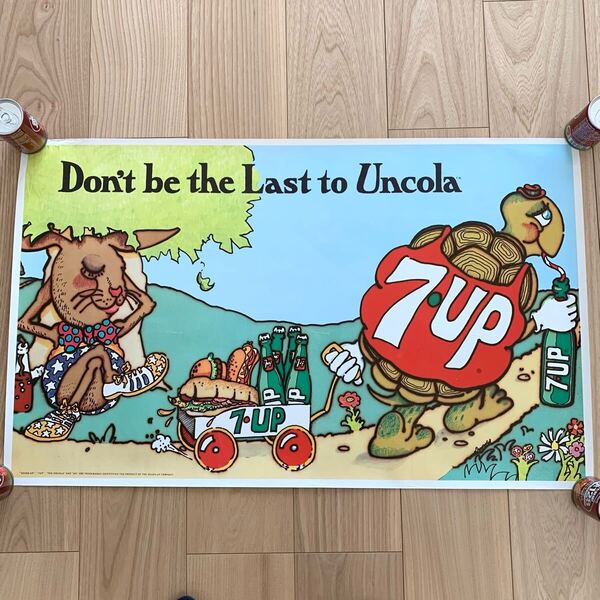 ●希少!● セブンアップ ポスター 7UP 70s “The Uncola” ビンテージ ヴィンテージ コーラ ディスプレイ サイン 看板 アメリカ 雑貨