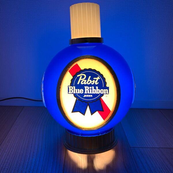 ●動作品● パブスト ブルー リボン Pabst Blue Ribbon ランプ ライト ビンテージ ヴィンテージ 壁掛け BEER ビール 海外 照明 インテリア