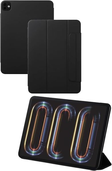 エレコム iPad Pro 11インチ (M4) 2024年 ケース マグネット吸着式 超薄型 軽量 2アングルに変えられる TBWA24PMWVPF2BK