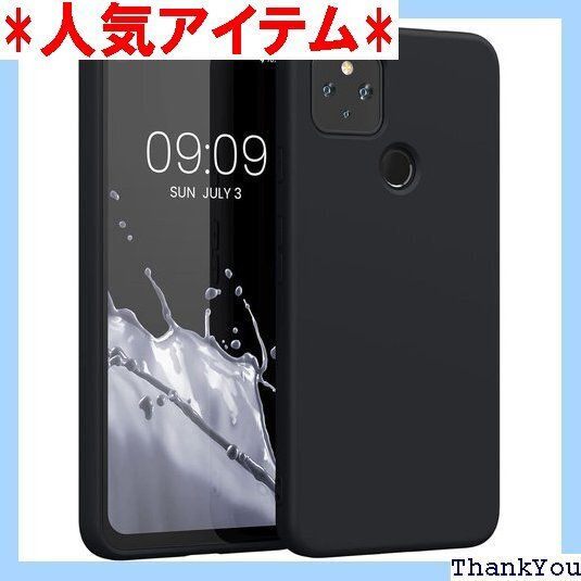 kwmobile スマホケース Google Pixe 極薄 TPU シリコン マイクロファイバー 黒色マット 66