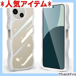 AQUOS R9 かわいい ケース クリア 波状フレー ス R9 カバー 落下防止 ワイヤレス充電対応 ホワイト 348