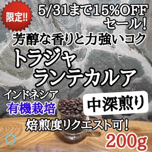 コーヒー豆 注文後焙煎 トラジャ ランテカルア 200g 自家焙煎