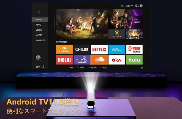 プロジェクター 小型 短距離投影 自動台形補正 4k対応1080P 天井投影