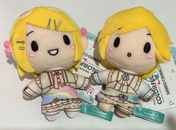 プロセカ × サンリオ キャラクターズ ふわぷち マスコット 鏡音レン 鏡音リン プロジェクトセカイ タグ付き