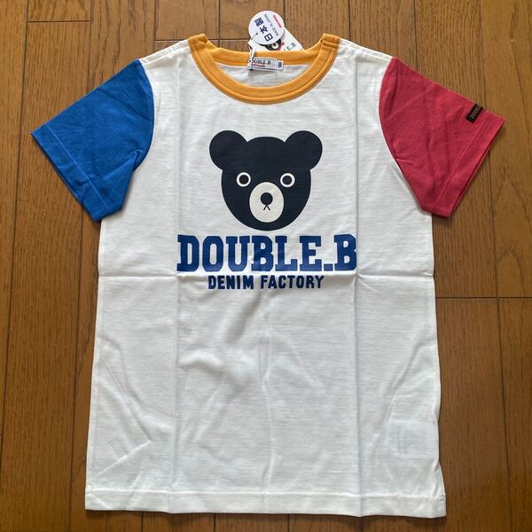 SALE 未使用 日本製 ミキハウス 半袖Tシャツ 130 ダブルB ミキハウス 半袖