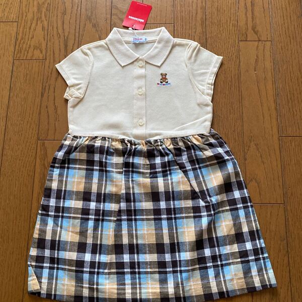 SALE 未使用 日本製 ミキハウス ワンピース 110 ポロシャツカノコ ワンピース チェックスカート RALPH ラルフローレン POLO