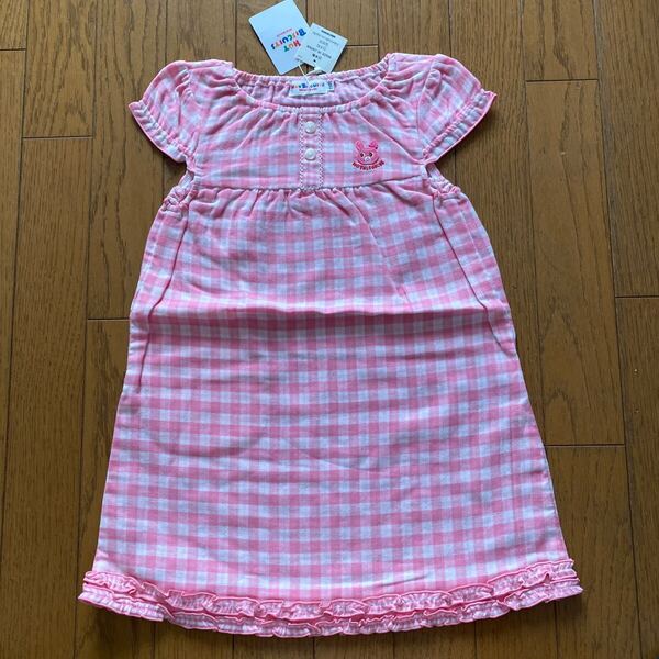 SALE 未使用 日本製 ミキハウス ワンピース 110 ホットビスケッツ ワンピース 半袖 ベベ 女の子用