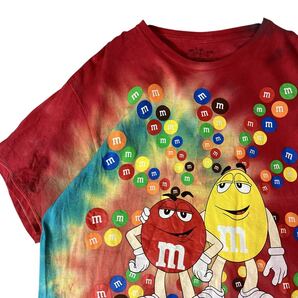 m&ms エムアンドエムズ 企業Tシャツ お菓子 キャラクターTシャツ Tシャツ 半袖Tシャツ プリント タイダイTシャツ M レインボーカラー M