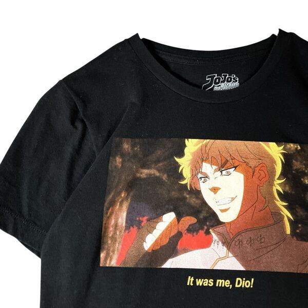JOJO ジョジョの奇妙な冒険 アニメ Tシャツ DIO ディオ キャラクターTシャツ 半袖 黒ブラック XS相当 レディース