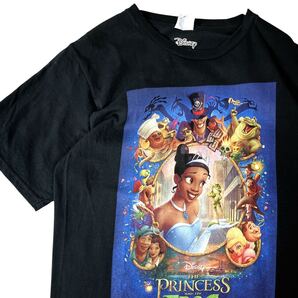 ディズニー映画「プリンセスと魔法のキス」Disney ムービーTシャツ 映画Tシャツ プリンセス 公式 古着 黒ブラック S